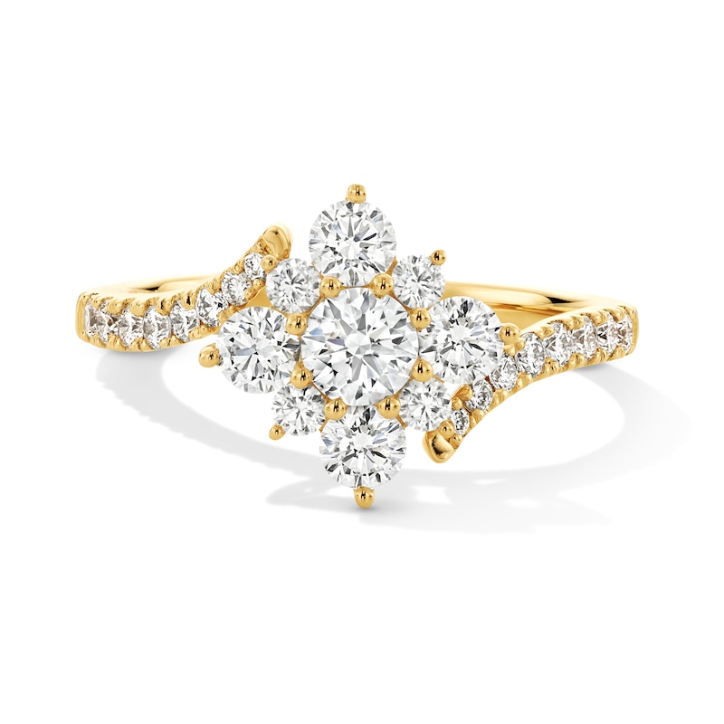 Main Image 1 of 1 CT. T.W. Certified Lab-Grown Multi-Diamond Bypass Ring in 10K Gold (F/VS2)