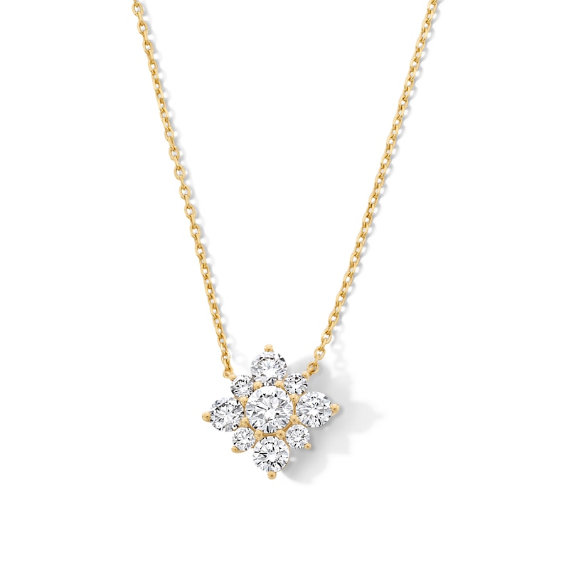 Main Image 1 of 1 CT. T.W. Certified Lab-Grown Multi-Diamond Necklace in 10K Gold (F/VS2)