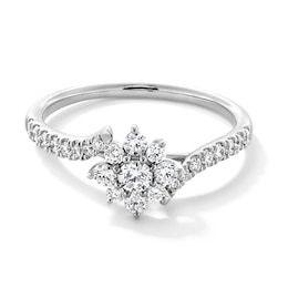 1/2 CT. T.W. Certified Lab-Grown Multi-Diamond Bypass Ring in 10K White Gold (F/VS2)
