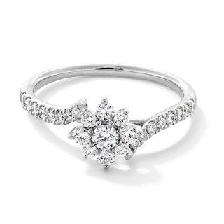 1/2 CT. T.W. Lab-Grown Multi-Diamond Bypass Ring in 10K White Gold (F/VS2)