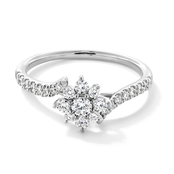 1/2 CT. T.w. Certified Lab-Grown Multi-Diamond Bypass Ring in 10K White Gold (F/Vs2)