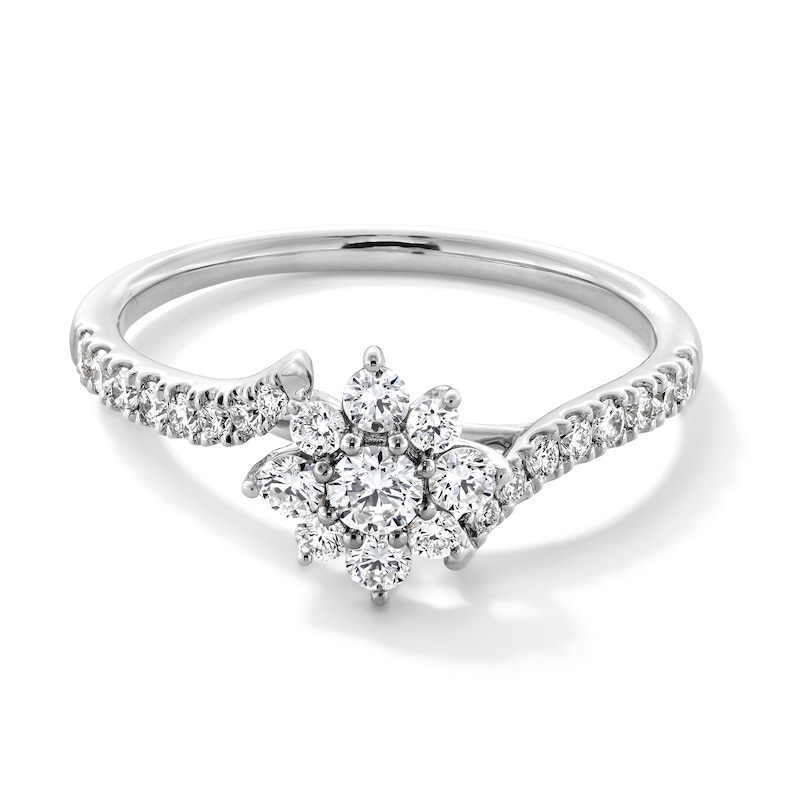 Main Image 1 of 1/2 CT. T.W. Certified Lab-Grown Multi-Diamond Bypass Ring in 10K White Gold (F/VS2)