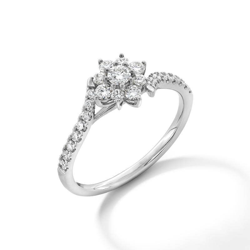 Main Image 2 of 1/2 CT. T.W. Certified Lab-Grown Multi-Diamond Bypass Ring in 10K White Gold (F/VS2)