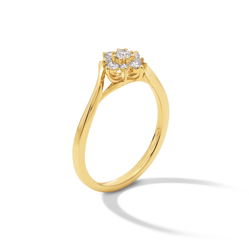 Main Image 2 of 1/4 CT. T.W. Certified Lab-Grown Multi-Diamond Bypass Ring in 10K Gold (F/VS2)