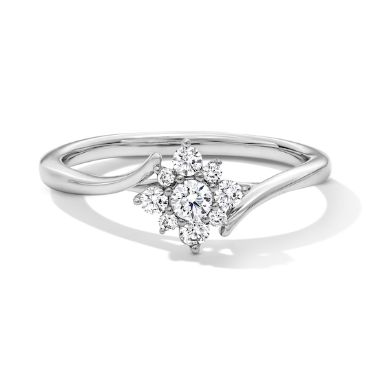 1/4 CT. T.w. Certified Lab-Grown Multi-Diamond Bypass Ring in 10K White Gold (F/Vs2)