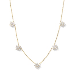 1 CT. T.W. Certified Lab-Grown Multi-Diamond Station Necklace in 10K Gold (F/VS2)