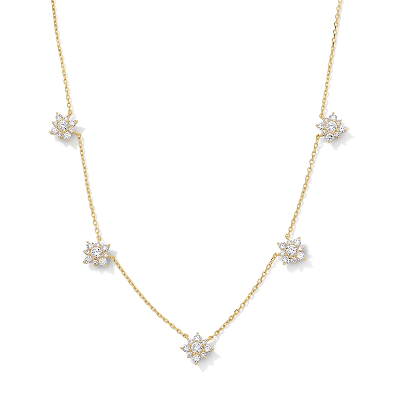 Main Image 1 of 1 CT. T.W. Certified Lab-Grown Multi-Diamond Station Necklace in 10K Gold (F/VS2)