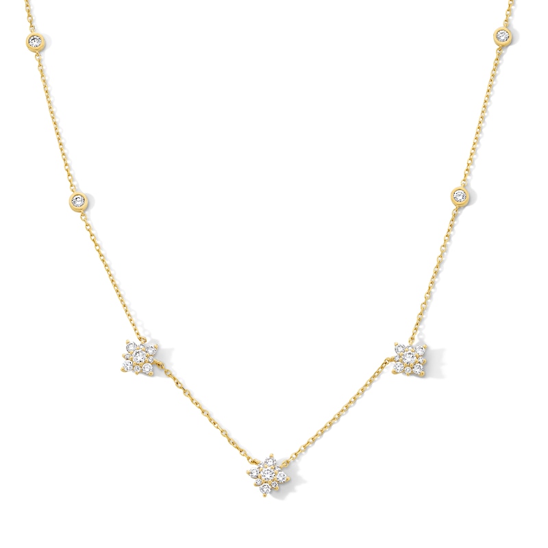Main Image 1 of 3/4 CT. T.W. Certified Lab-Grown Multi-Diamond Station Necklace in 10K Gold (F/VS2)