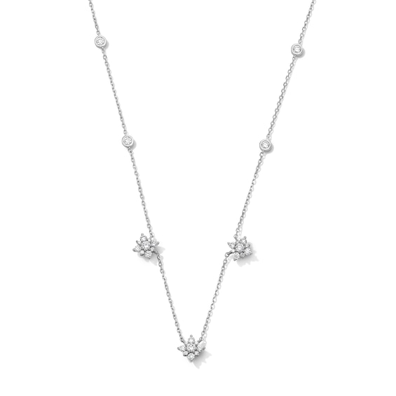 CT. T.w. Certified Lab-Grown Multi-Diamond Station Necklace in 10K White Gold (F/Vs2