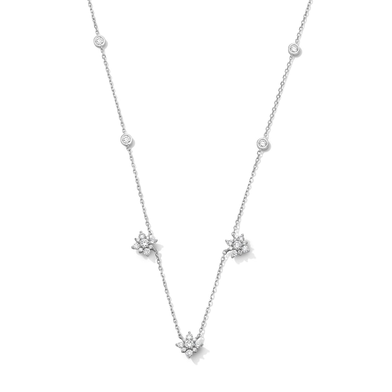 Main Image 1 of 3/4 CT. T.W. Certified Lab-Grown Multi-Diamond Station Necklace in 10K White Gold (F/VS2)