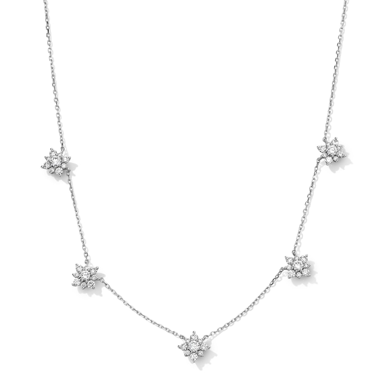 Main Image 1 of 1 CT. T.W. Certified Lab-Grown Multi-Diamond Station Necklace in 10K White Gold (F/VS2)
