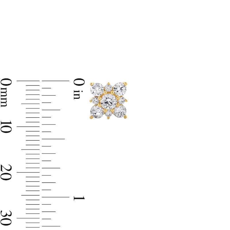 Main Image 2 of 1 CT. T.W. Certified Lab-Grown Multi-Diamond Stud Earrings in 10K Gold (F/VS2)