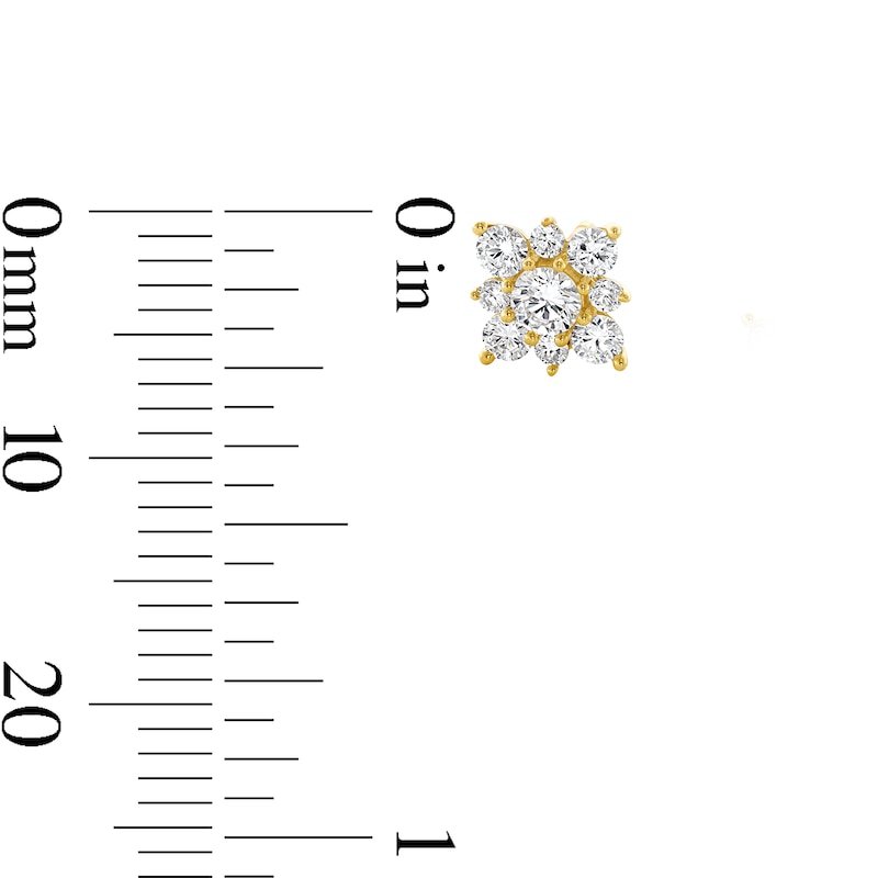 Main Image 2 of 1/2 CT. T.W. Certified Lab-Grown Multi-Diamond Stud Earrings in 10K Gold (F/VS2)