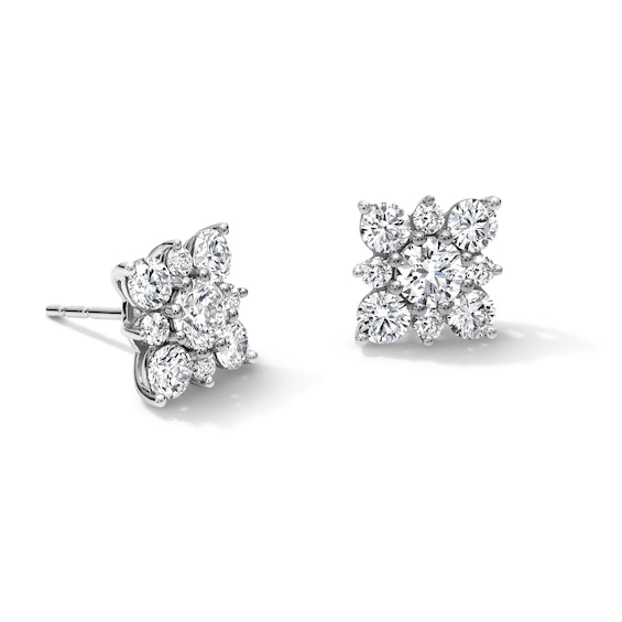 1-1/2 CT. T.w. Certified Lab-Grown Multi-Diamond Stud Earrings in 10K White Gold (F/Vs2)