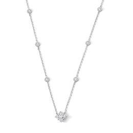 1/2 CT. T.W. Certified Lab-Grown Multi-Diamond Station Necklace in 10K White Gold (F/VS2)