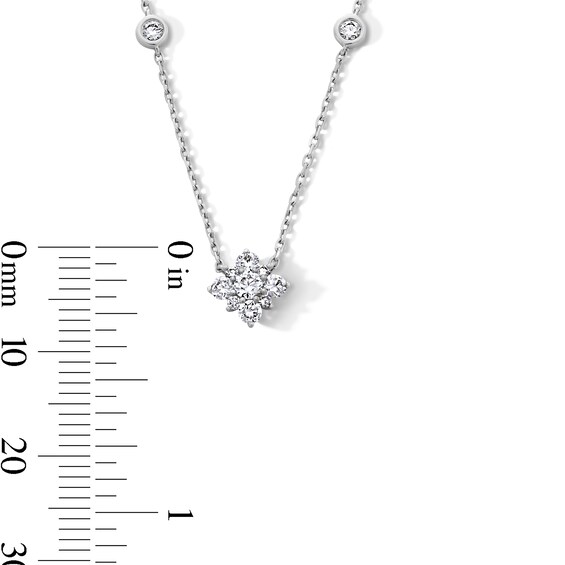 1/2 CT. T.w. Certified Lab-Grown Multi-Diamond Station Necklace in 10K White Gold (F/Vs2)