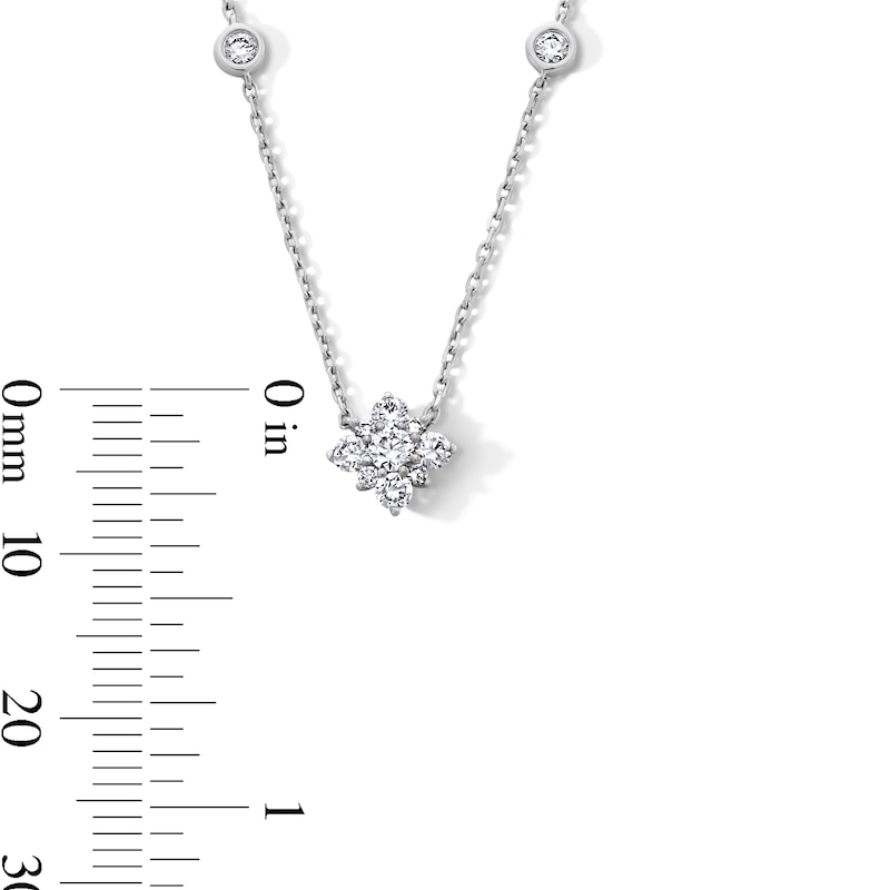 Main Image 3 of 1/2 CT. T.W. Certified Lab-Grown Multi-Diamond Station Necklace in 10K White Gold (F/VS2)