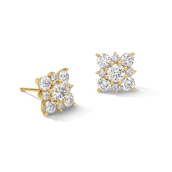 1-1/2 CT. T.w. Certified Lab-Grown Multi-Diamond Stud Earrings in 10K Gold (F/Vs2)