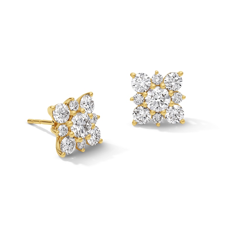 Main Image 1 of 1-1/2 CT. T.W. Certified Lab-Grown Multi-Diamond Stud Earrings in 10K Gold (F/VS2)