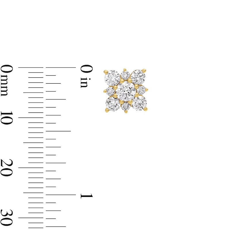 Main Image 2 of 1-1/2 CT. T.W. Certified Lab-Grown Multi-Diamond Stud Earrings in 10K Gold (F/VS2)