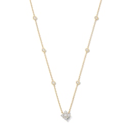 1/2 CT. T.W. Certified Lab-Grown Multi-Diamond Station Necklace in 10K Gold (F/VS2)