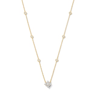 1/2 CT. T.W. Lab-Grown Multi-Diamond Station Necklace in 10K Gold (F/VS2)