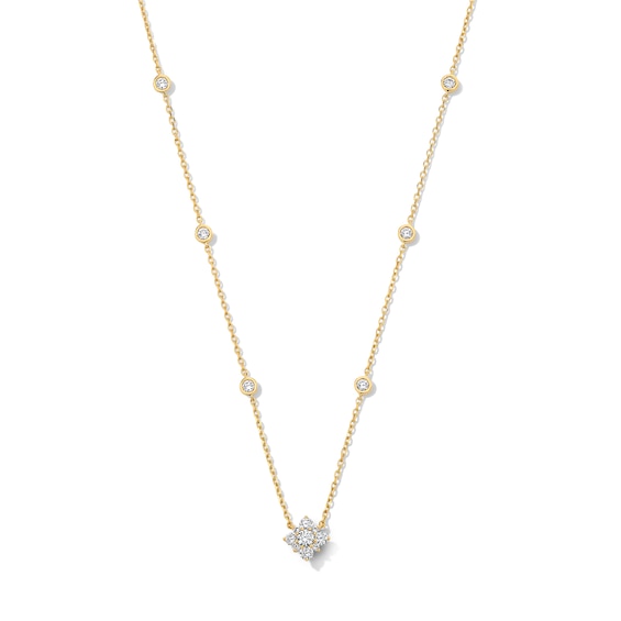 1/2 CT. T.w. Lab-Grown Multi-Diamond Station Necklace in 10K Gold (F/Vs2)