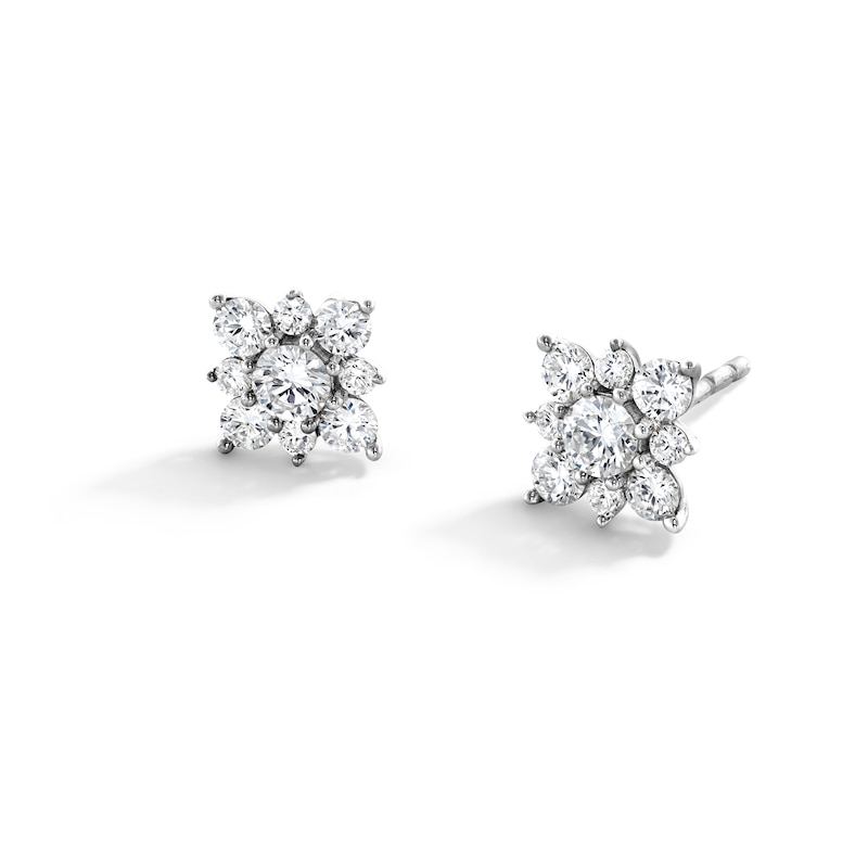 Main Image 1 of 1/2 CT. T.W. Certified Lab-Grown Multi-Diamond Stud Earrings in 10K White Gold (F/VS2)