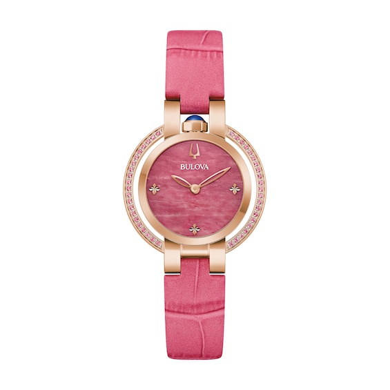 Ladies' Bulova 150th Anniversary Edition Rubaiyat Four Seasons Spring Watch with Pink Rhodonite Dial (Model: 97R103)