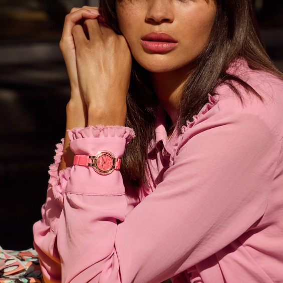 Ladies' Bulova 150th Anniversary Edition Rubaiyat Four Seasons Spring Watch with Pink Rhodonite Dial (Model: 97R103)