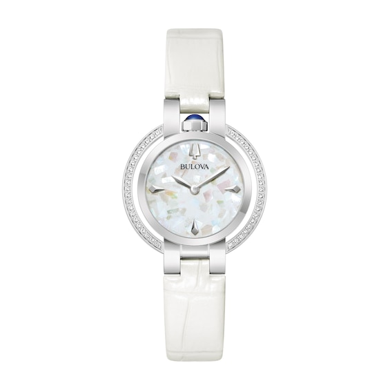 Ladiesâ Bulova 150th Anniversary Edition Rubaiyat Four Seasons Winter Watch with Icy White Dial (Model: 96R254)
