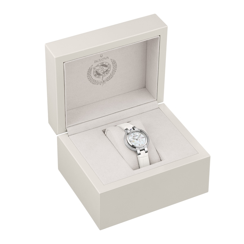 Main Image 6 of Ladies’ Bulova 150th Anniversary Edition Rubaiyat Four Seasons Winter Watch with Icy White Dial (Model: 96R254)