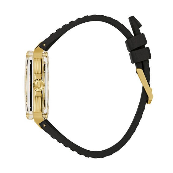 Men's Bulova Limited Edition Series X Marc Anthony Gold-Tone Automatic Watch with Square Skeleton Dial (Model: 97A195)