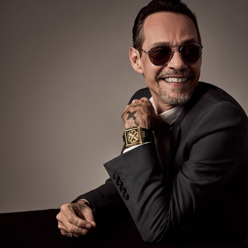 Main Image 6 of Men's Bulova Limited Edition Series X Marc Anthony Gold-Tone Automatic Watch with Square Skeleton Dial (Model: 97A195)