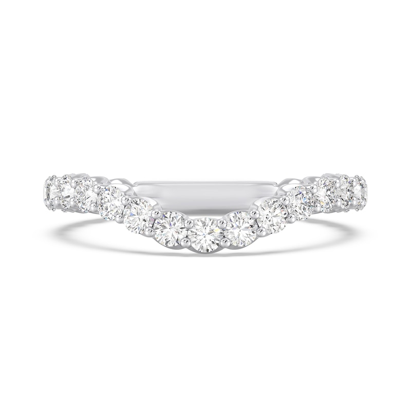 Main Image 3 of Enchanted Star 1 CT. T.W. Certified Lab-Grown Diamond Contour Band in 14K White Gold (F/VS2)