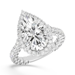 Enchanted Star Ariel 6-1/2 CT. T.W. Pear-Shaped Certified Lab-Grown Diamond Frame Engagement Ring in 14K Two-Tone Gold