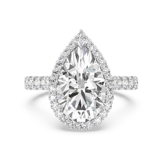 Enchanted Star Ariel -/ CT. T.w. Pear-Shaped Certified Lab-Grown Diamond Frame Engagement Ring in 14K Two-Tone Gold