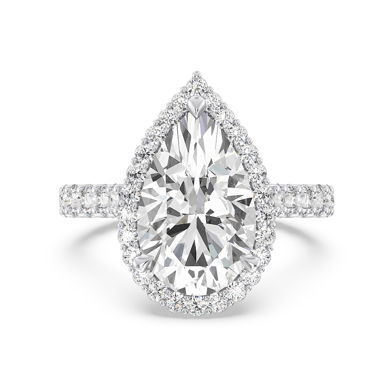 Main Image 3 of Enchanted Star Ariel 6-1/2 CT. T.W. Pear-Shaped Certified Lab-Grown Diamond Frame Engagement Ring in 14K Two-Tone Gold