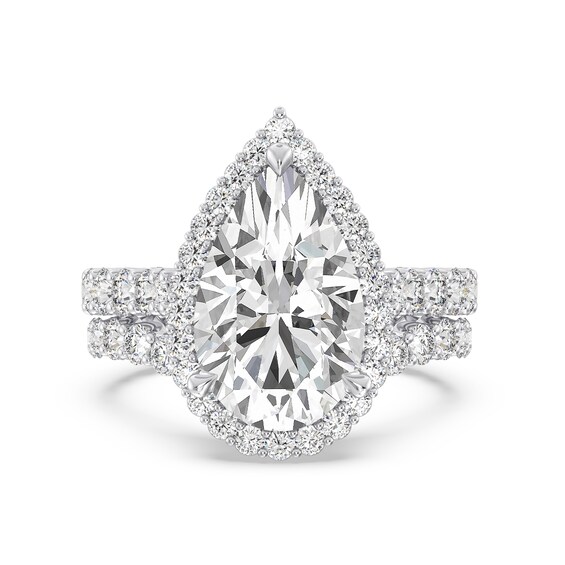 Enchanted Star Ariel -/ CT. T.w. Pear-Shaped Certified Lab-Grown Diamond Frame Engagement Ring in 14K Two-Tone Gold