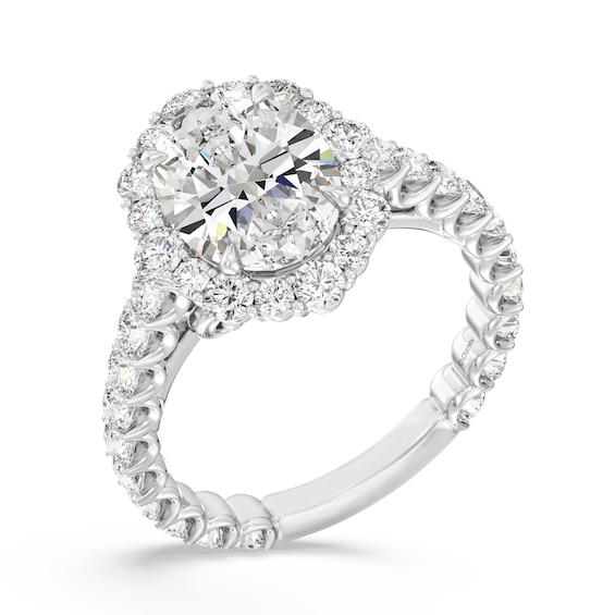 Enchanted Star Cinderella 4-3/4 CT. T.w. Oval Certified Lab-Grown Diamond Frame Engagement Ring in 14K White Gold