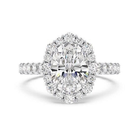 Enchanted Star Cinderella 4-3/4 CT. T.w. Oval Certified Lab-Grown Diamond Frame Engagement Ring in 14K White Gold