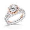 Thumbnail Image 4 of Enchanted Star Belle 4 CT. T.W. Certified Lab-Grown Diamond Rose with Leaf Engagement Ring in 14K Two-Tone Gold