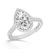 Thumbnail Image 1 of Enchanted Star Ariel 4 CT. T.W. Pear-Shaped Certified Lab-Grown Diamond Frame Engagement Ring in 14K Two-Tone Gold