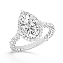 Enchanted Star Ariel 4 CT. T.W. Pear-Shaped Certified Lab-Grown Diamond Frame Engagement Ring in 14K Two-Tone Gold
