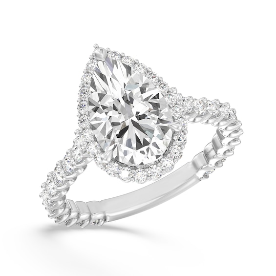 Enchanted Star Ariel 4 CT. T.w. Pear-Shaped Certified Lab-Grown Diamond Frame Engagement Ring in 14K Two-Tone Gold
