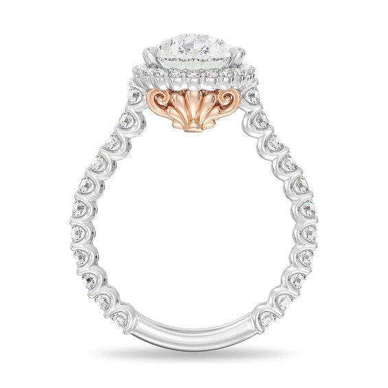 Enchanted Star Ariel 4 CT. T.w. Pear-Shaped Certified Lab-Grown Diamond Frame Engagement Ring in 14K Two-Tone Gold
