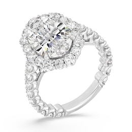 Enchanted Star Cinderella 6 CT. T.W. Oval Certified Lab-Grown Diamond Frame Engagement Ring in 14K White Gold