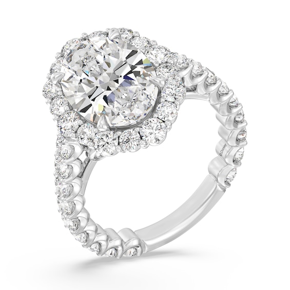 Enchanted Star Cinderella 6 CT. T.w. Oval Certified Lab-Grown Diamond Frame Engagement Ring in 14K White Gold