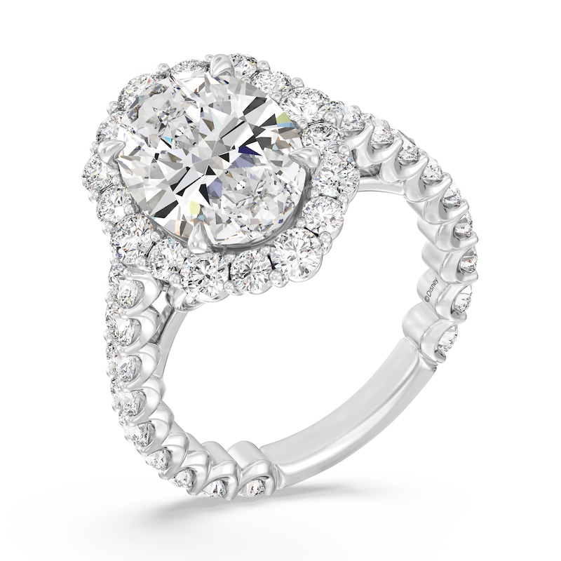 Main Image 1 of Enchanted Star Cinderella 6 CT. T.W. Oval Certified Lab-Grown Diamond Frame Engagement Ring in 14K White Gold