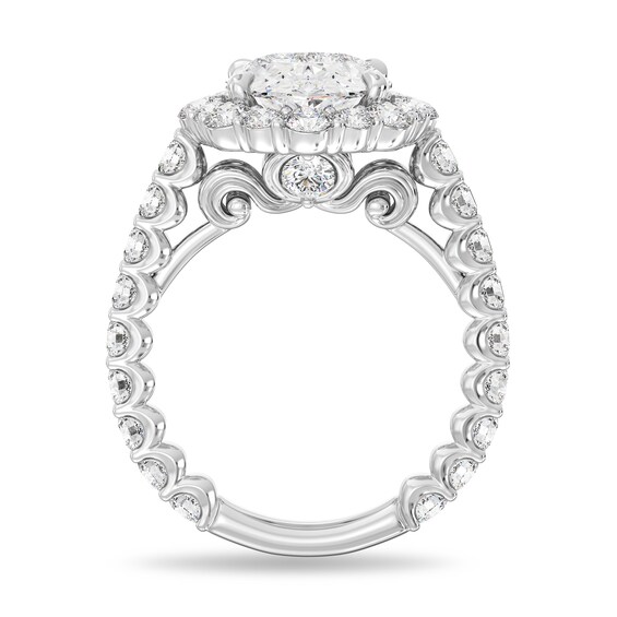Enchanted Star Cinderella CT. T.w. Oval Certified Lab-Grown Diamond Frame Engagement Ring in 14K White Gold